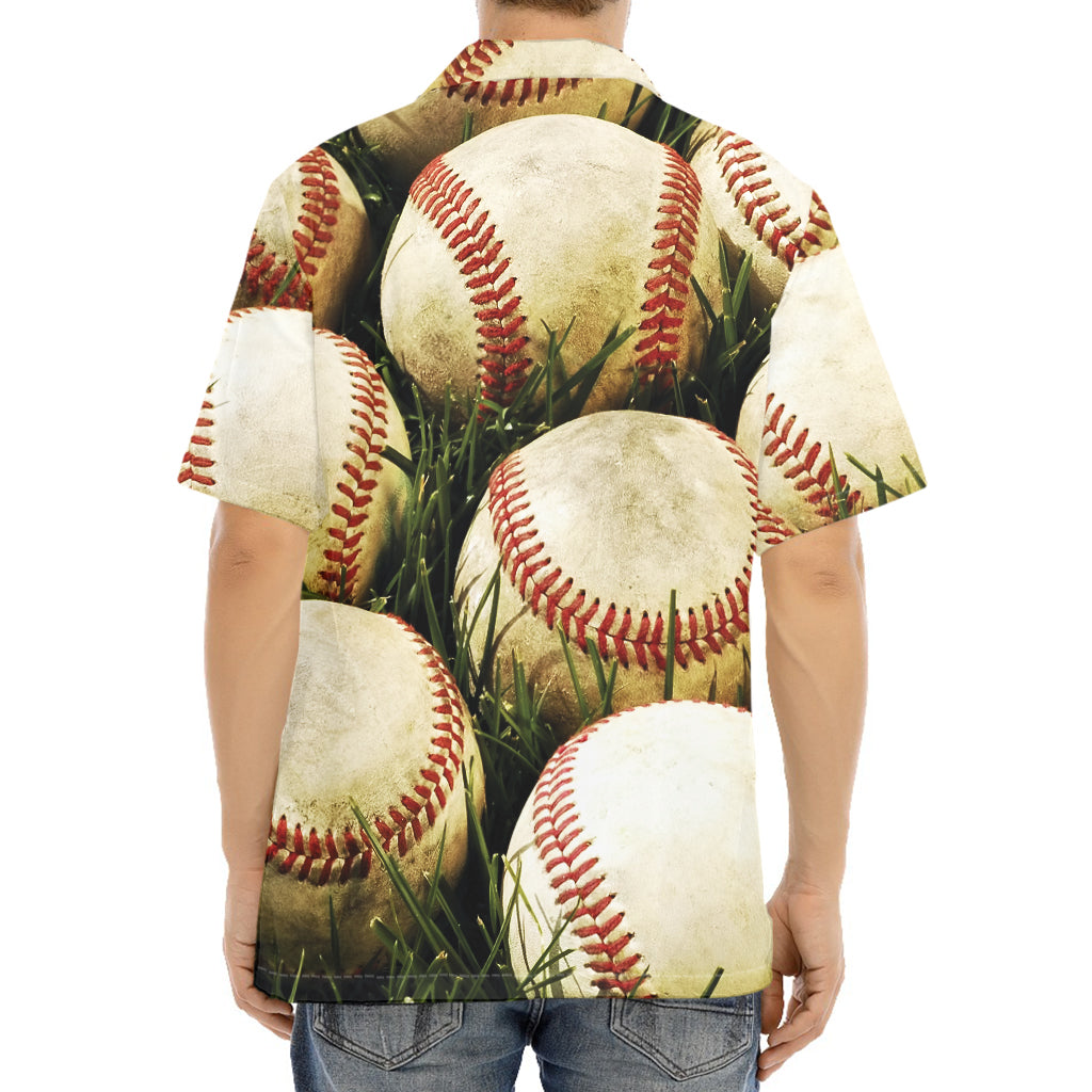 Baseballs On Field Print Aloha Shirt