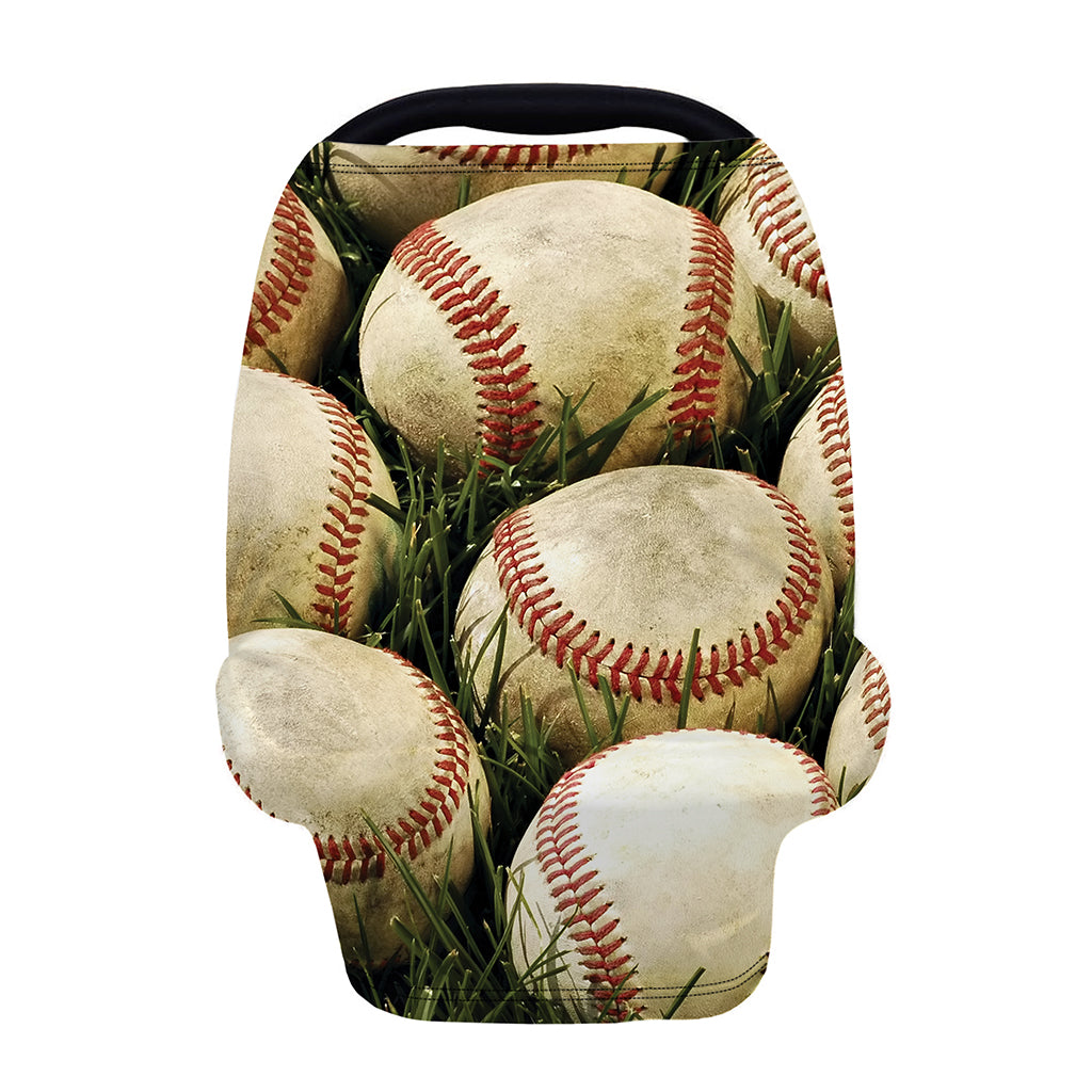 Baseballs On Field Print Baby Seat Cover