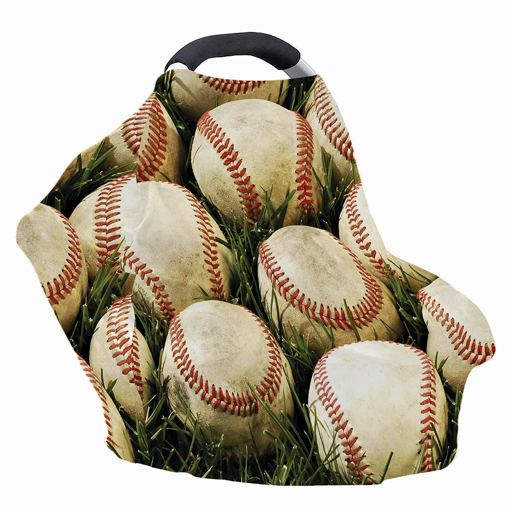 Baseballs On Field Print Baby Seat Cover