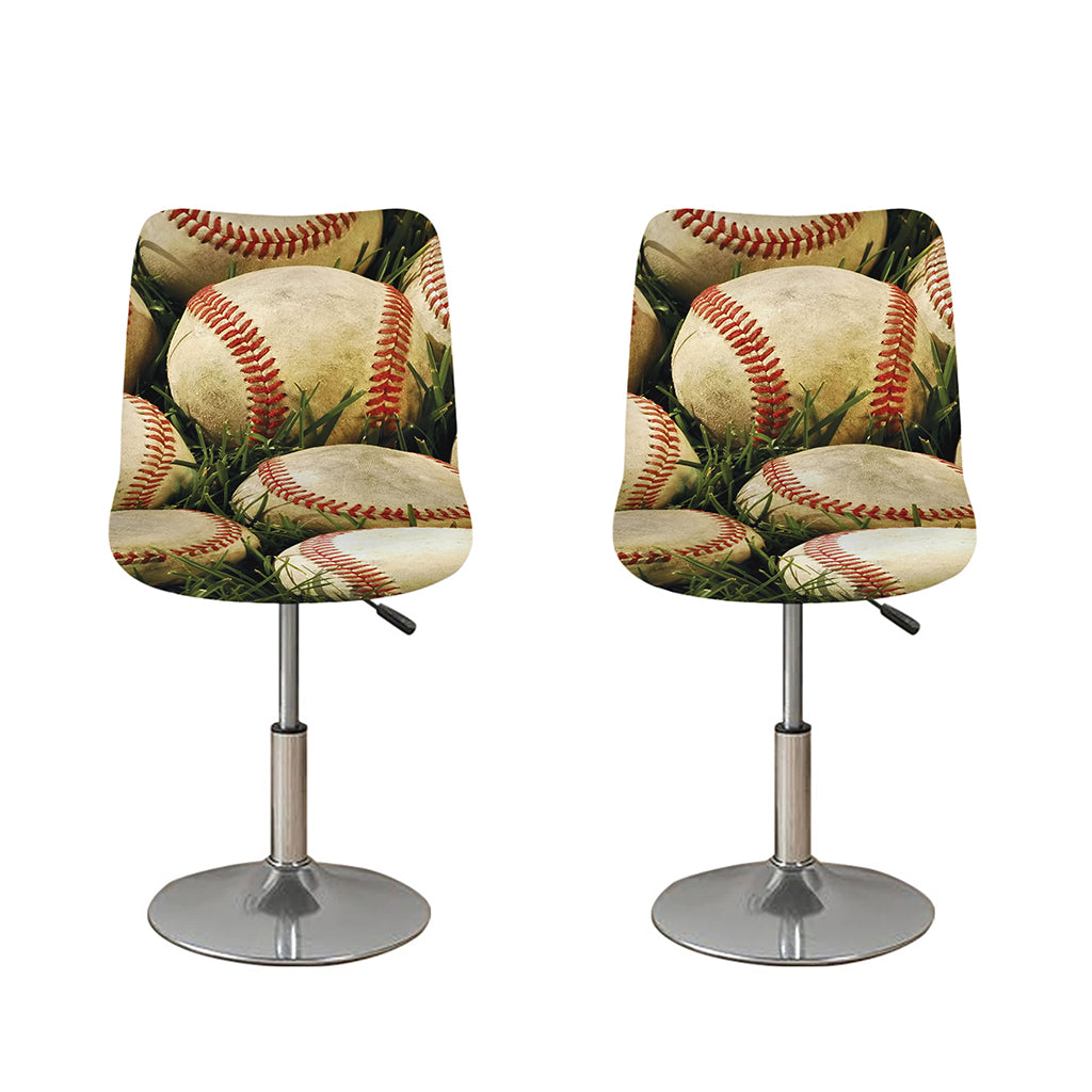 Baseballs On Field Print Bar Stool Covers