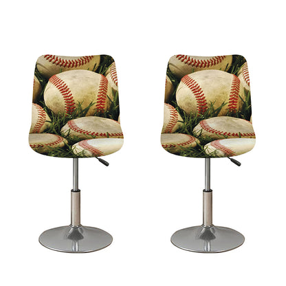 Baseballs On Field Print Bar Stool Covers