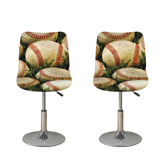 Baseballs On Field Print Bar Stool Covers
