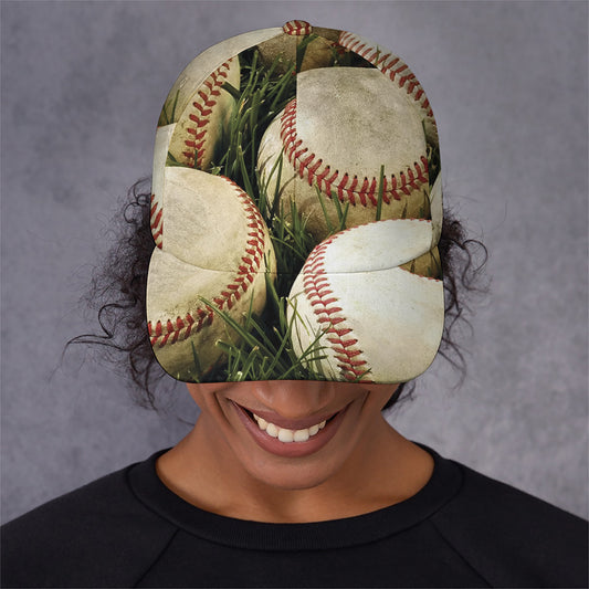 Baseballs On Field Print Baseball Cap