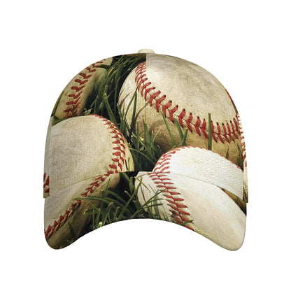 Baseballs On Field Print Baseball Cap