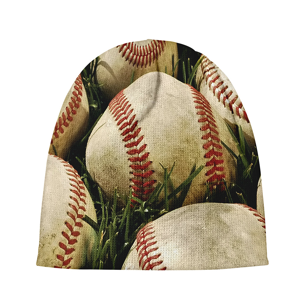 Baseballs On Field Print Beanie