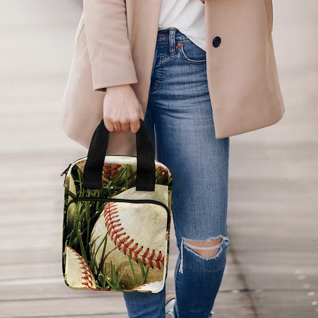Baseballs On Field Print Bible Tote Bag