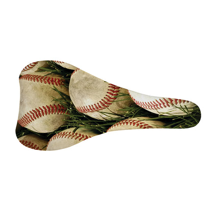 Baseballs On Field Print Bicycle Seat Cover