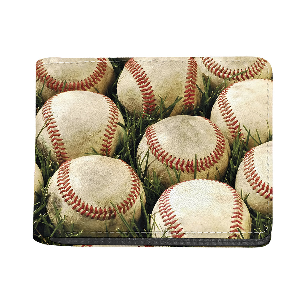 Baseballs On Field Print Bifold Wallet