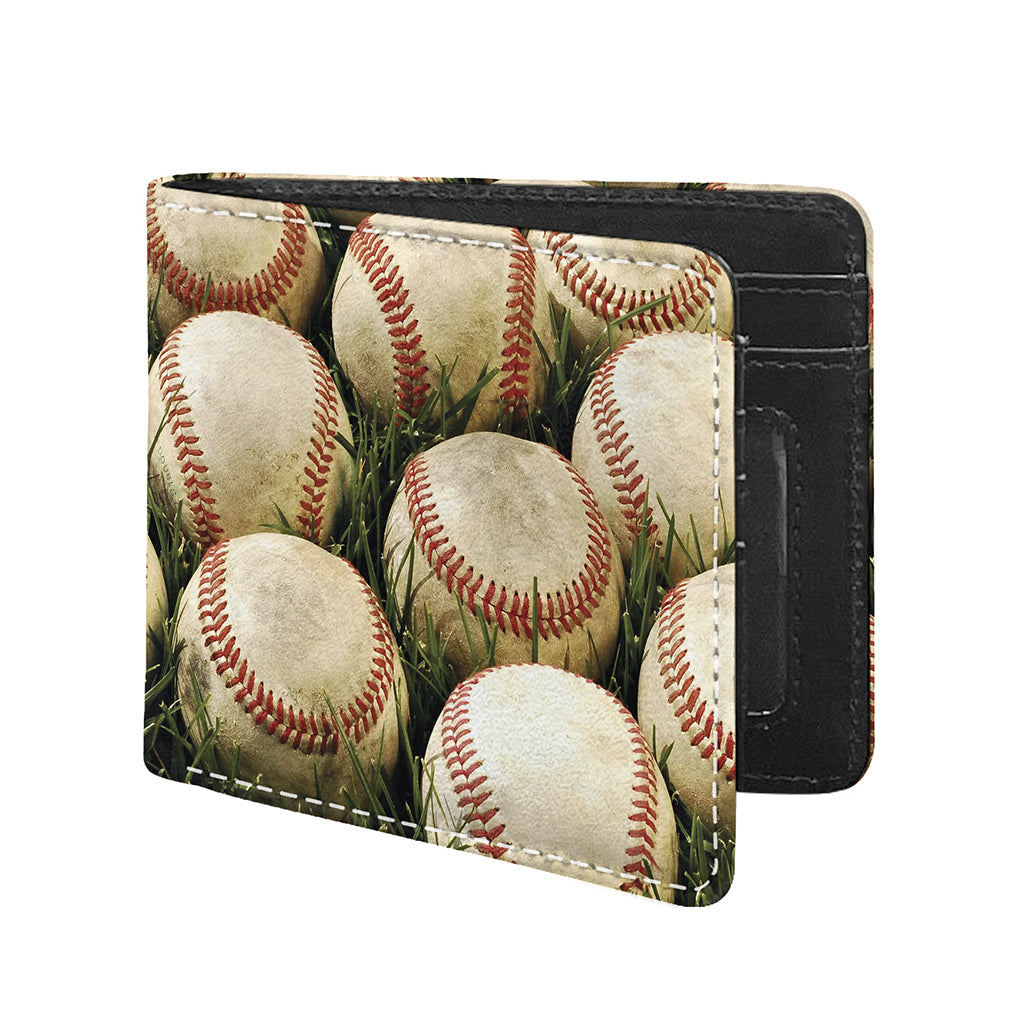 Baseballs On Field Print Bifold Wallet