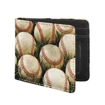 Baseballs On Field Print Bifold Wallet
