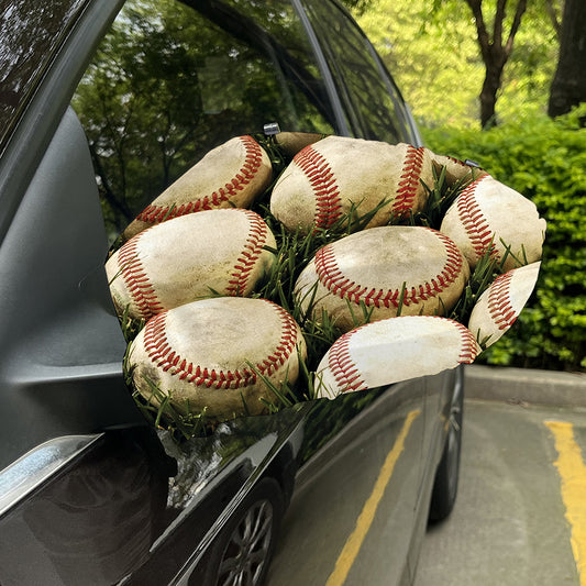 Baseballs On Field Print Car Side Mirror Covers