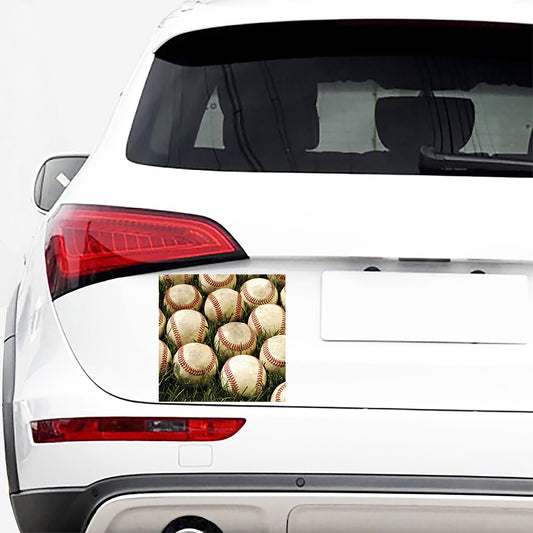 Baseballs On Field Print Car Sticker