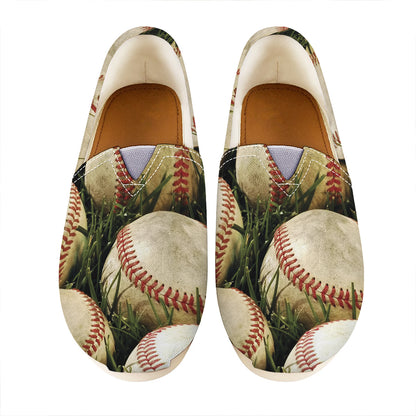 Baseballs On Field Print Casual Shoes