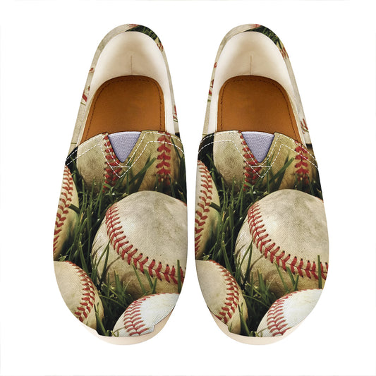 Baseballs On Field Print Casual Shoes