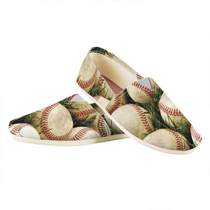 Baseballs On Field Print Casual Shoes