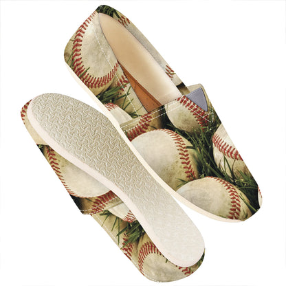 Baseballs On Field Print Casual Shoes