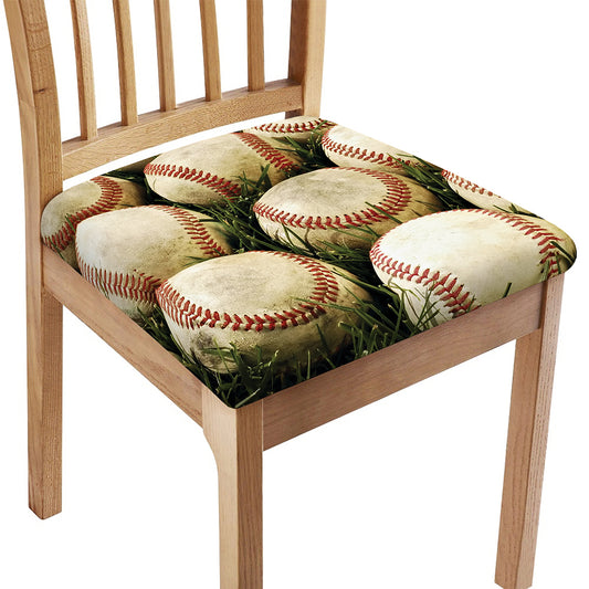 Baseballs On Field Print Chair Cushion Cover