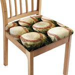 Baseballs On Field Print Chair Cushion Cover