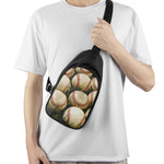 Baseballs On Field Print Chest Bag