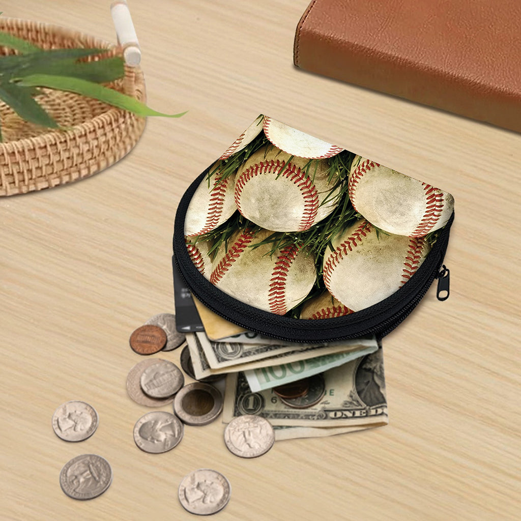 Baseballs On Field Print Coin Purse