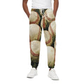 Baseballs On Field Print Cotton Sweatpants