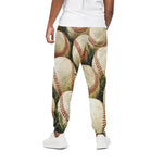 Baseballs On Field Print Cotton Pants