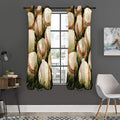 Baseballs On Field Print Grommet Curtain Panels