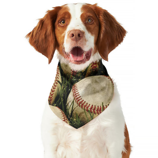 Baseballs On Field Print Dog Bandana