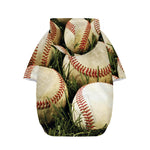 Baseballs On Field Print Dog Zip Up Hoodie