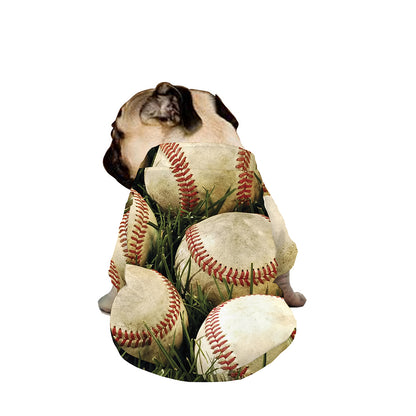 Baseballs On Field Print Dog Zip Up Jacket