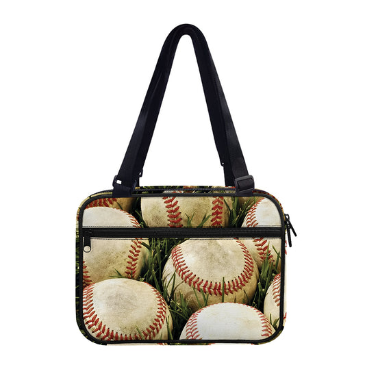 Baseballs On Field Print Double Strap Bible Bag