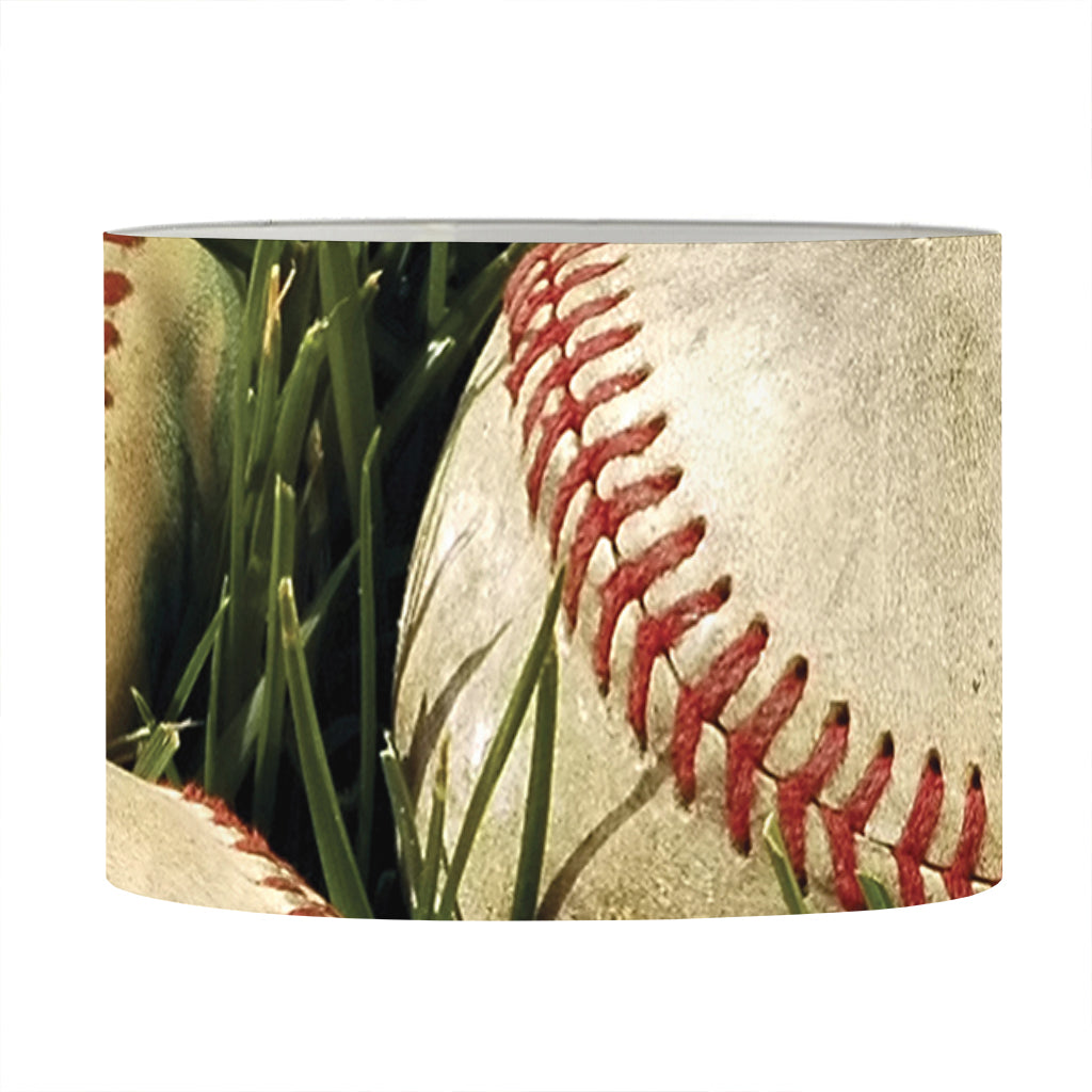 Baseballs On Field Print Drum Lamp Shade