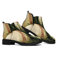 Baseballs On Field Print Flat Ankle Boots