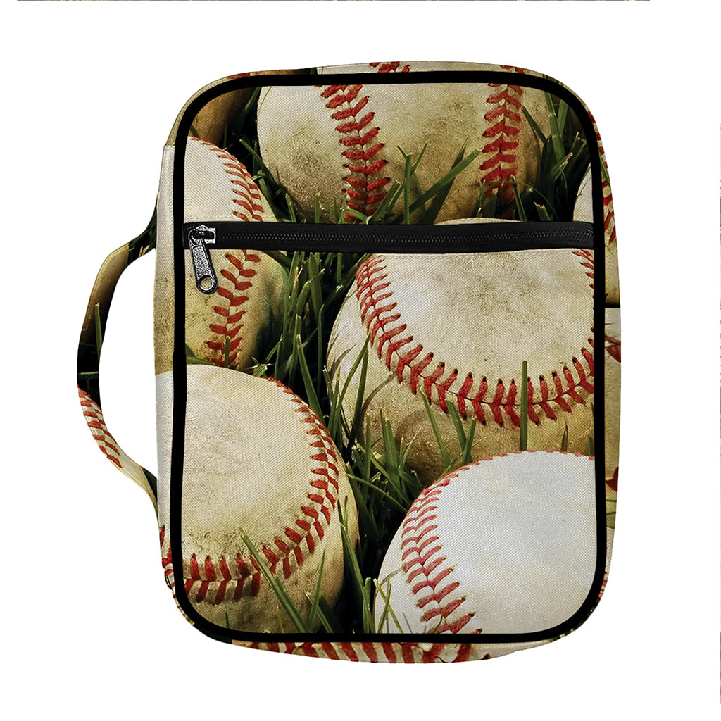 Baseballs On Field Print Front Pocket Bible Bag