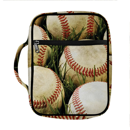 Baseballs On Field Print Front Pocket Bible Bag