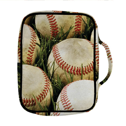 Baseballs On Field Print Front Pocket Bible Bag