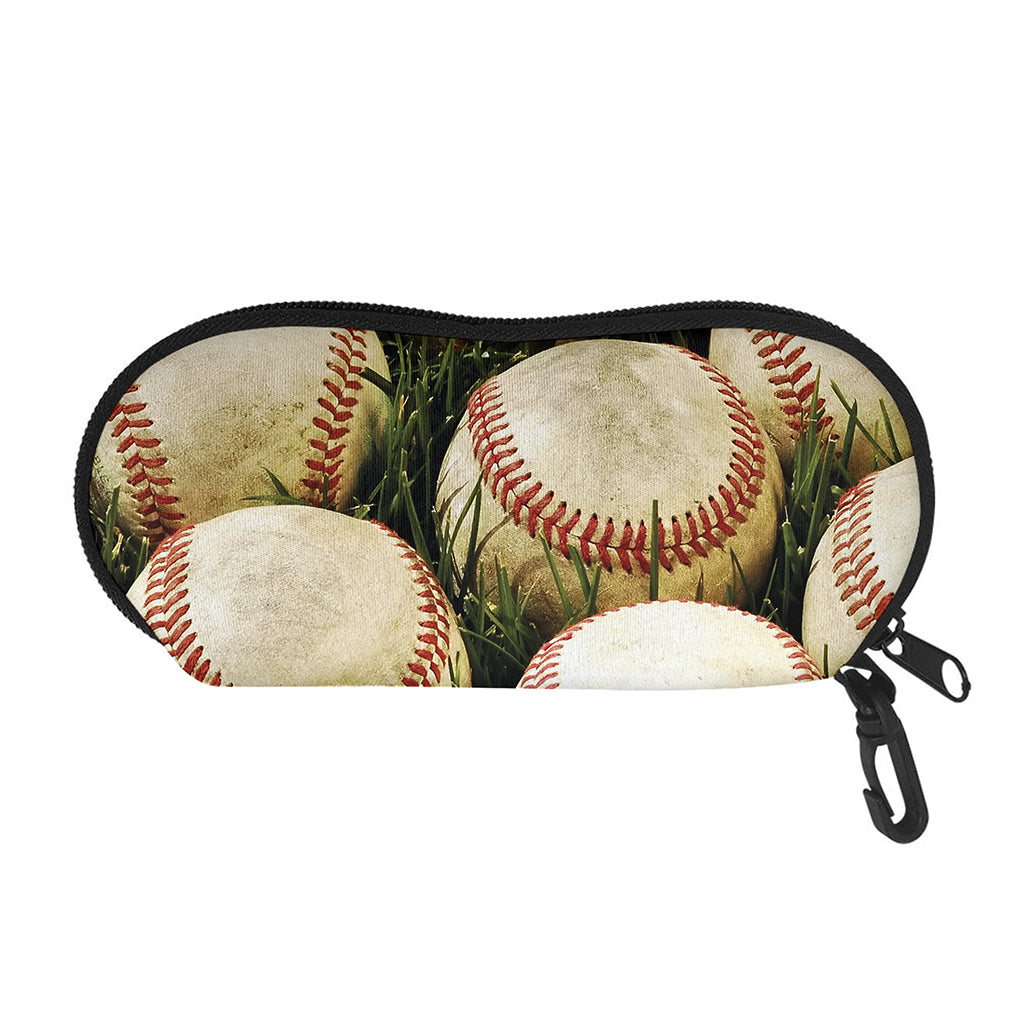Baseballs On Field Print Glasses Case