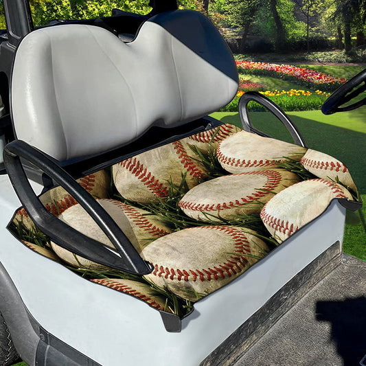 Baseballs On Field Print Golf Cart Seat Cover
