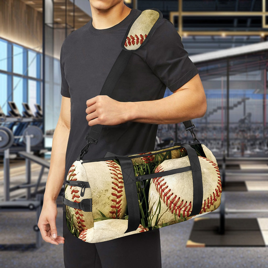 Baseballs On Field Print Gym Bag