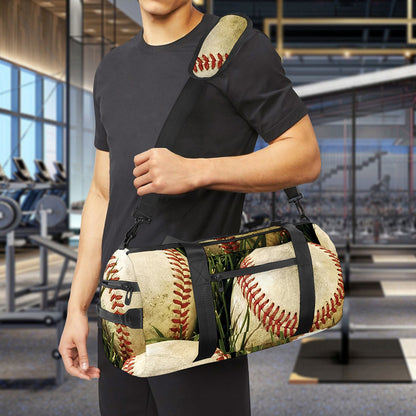 Baseballs On Field Print Gym Bag