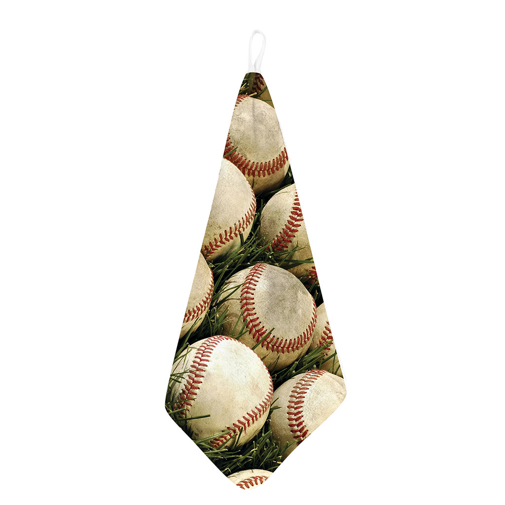 Baseballs On Field Print Hand Towel