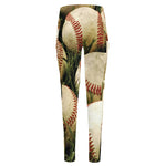 Baseballs On Field Print High-Waisted Pocket Leggings