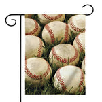 Baseballs On Field Print House Flag
