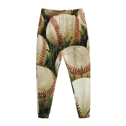 Baseballs On Field Print Jogger Pants