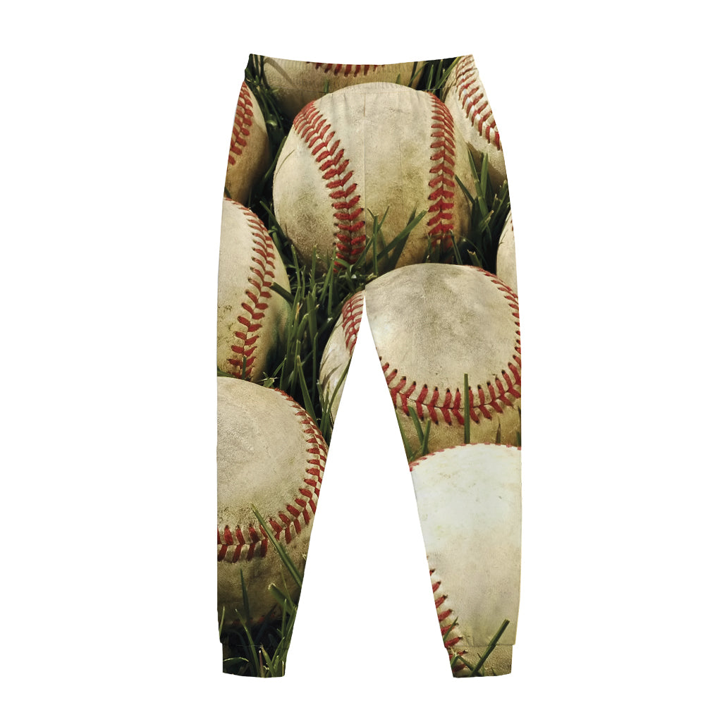Baseballs On Field Print Jogger Pants