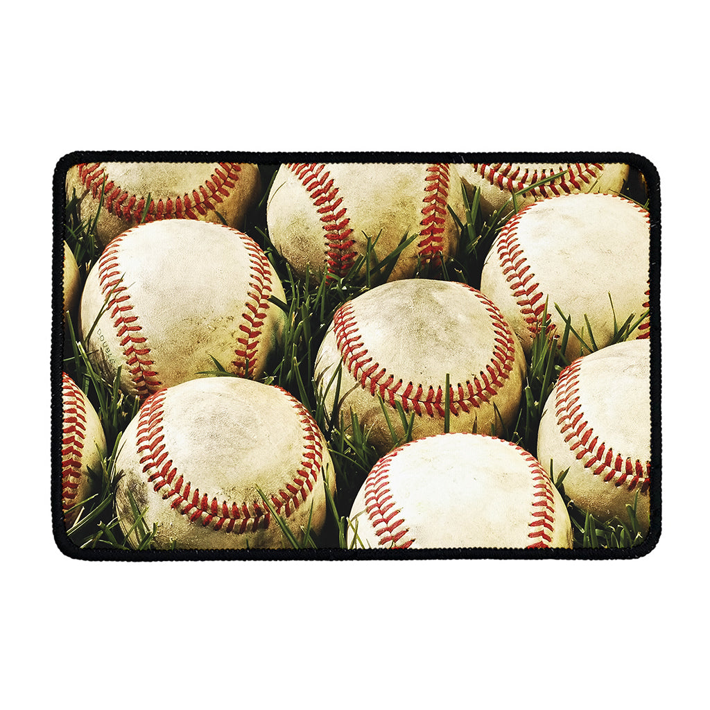 Baseballs On Field Print Kitchen Mat