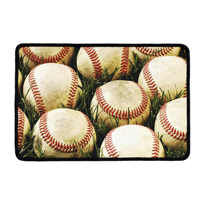 Baseballs On Field Print Kitchen Mat