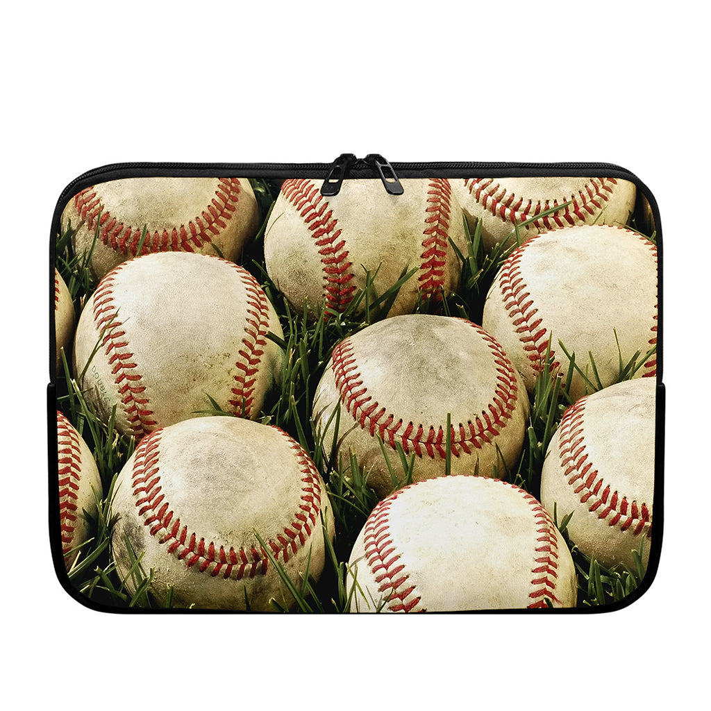 Baseballs On Field Print Laptop Sleeve