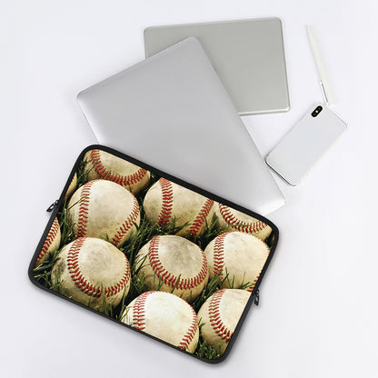 Baseballs On Field Print Laptop Sleeve