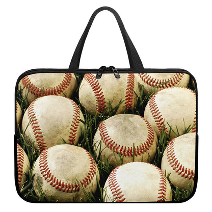Baseballs On Field Print Laptop Sleeve With Handle